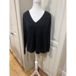 Lucky Brand Black V Neck Long Sleeve Cashmere Blend Sweater‎ Women's Size S